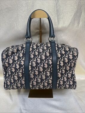 Christian Dior Trotter Boston Canvas in Blue